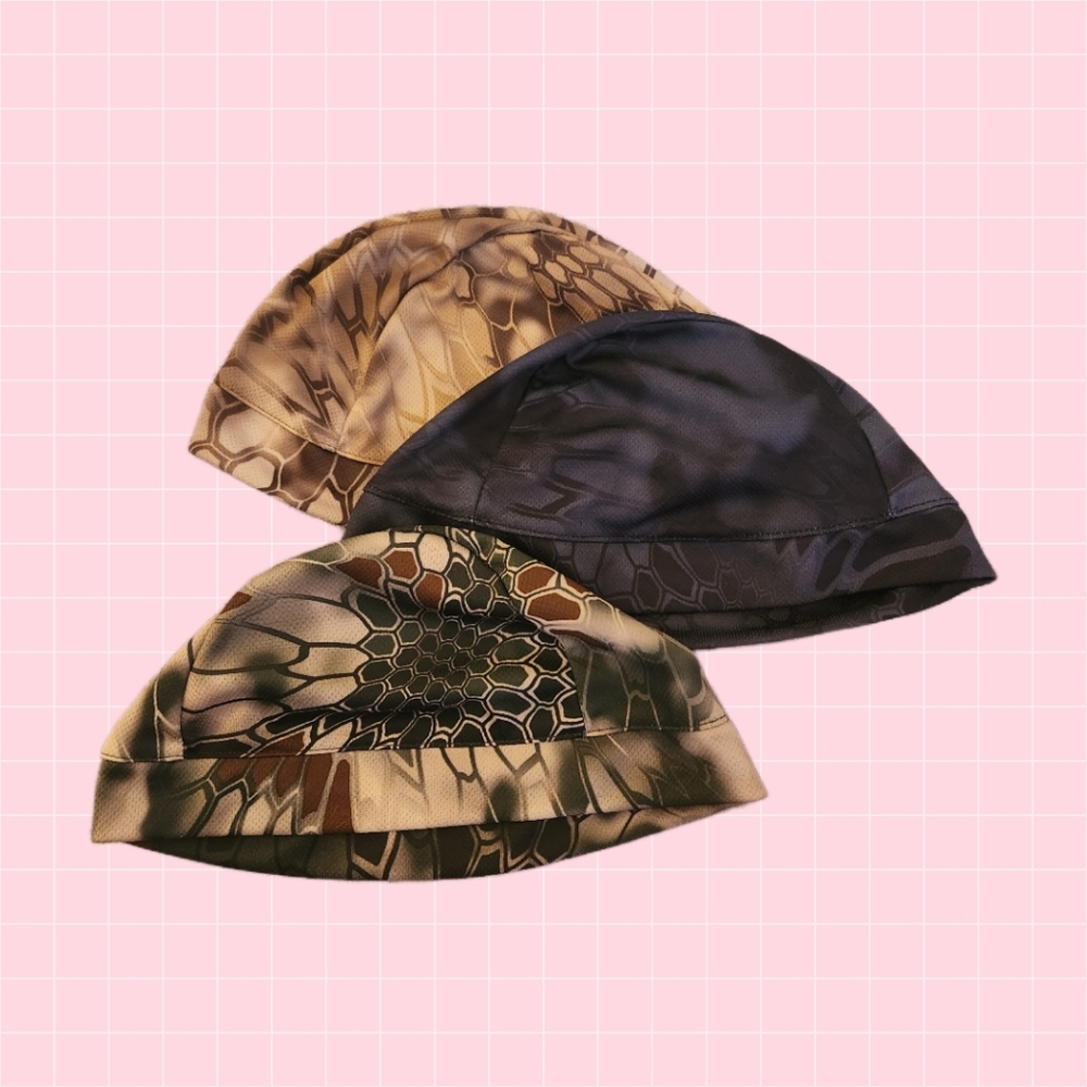 Set Of 3 Mesh Helmet Inner Skull Cap Beanie Hats